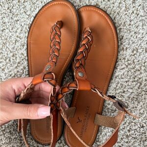 American Eagle Outfitters Tan Braided Sandals